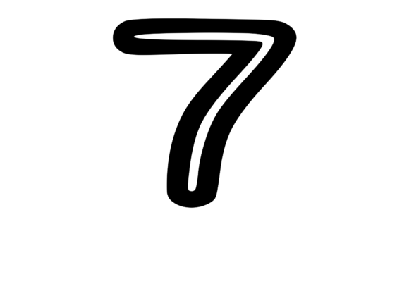 Bold Outlined Comic Mono Number 7