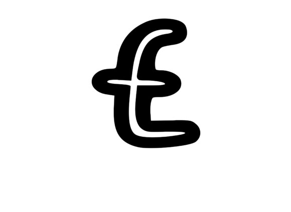 Bold Outlined Comic Mono Symbol Pound
