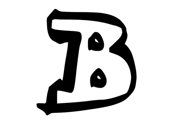 Bold Punk Hand Drawn Mono Letter B