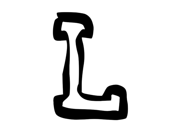 Bold Punk Hand Drawn Mono Letter L