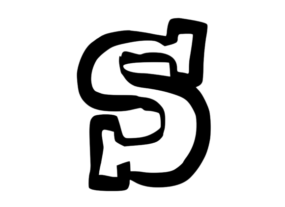 Bold Punk Hand Drawn Mono Letter S