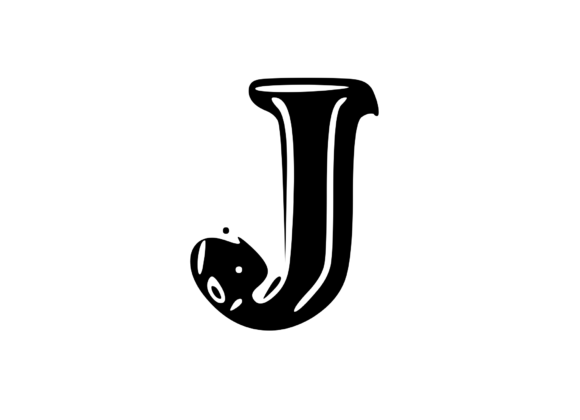 Fun Whacky Playful Mono Letter J V.2