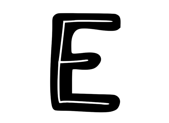 Funky Bold Skeleton Letter E