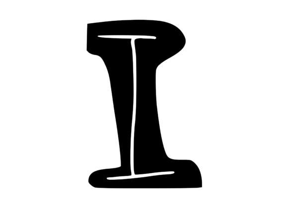 Funky Bold Skeleton Letter I
