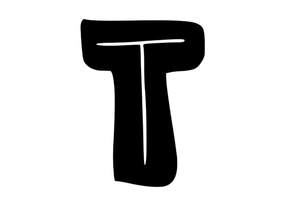 Funky Bold Skeleton Letter T