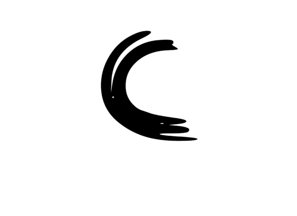 Old Brush Stroked Mono Letter C