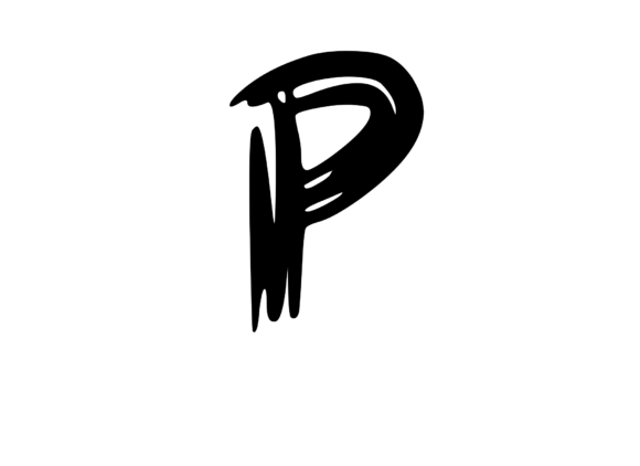 Old Brush Stroked Mono Letter P