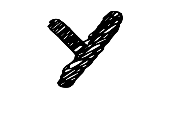 Rough and Messy Scribbled Mono Letter Y